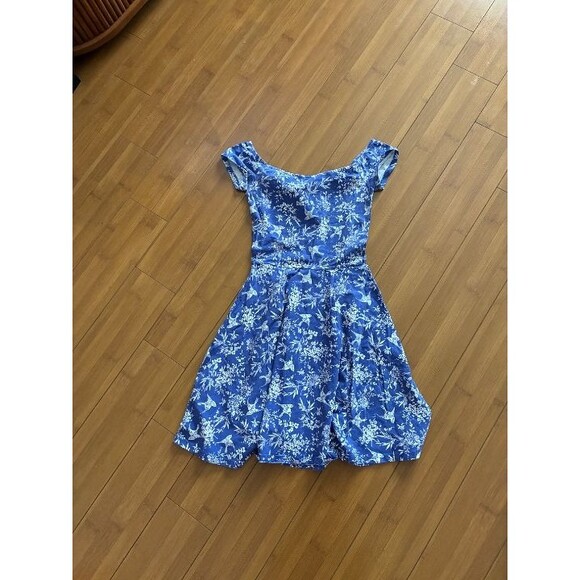 New Look Blue Floral Mini Dress US XS - Picture 1 of 4